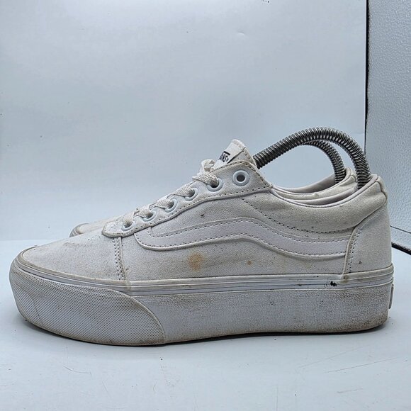 Vans Old Skool Platform Womens Size 8 Triple White Athletic Shoes Walking - Picture 13 of 13